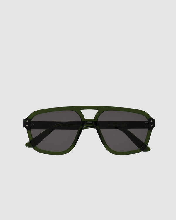 Jet Bottle green - grey solid lens