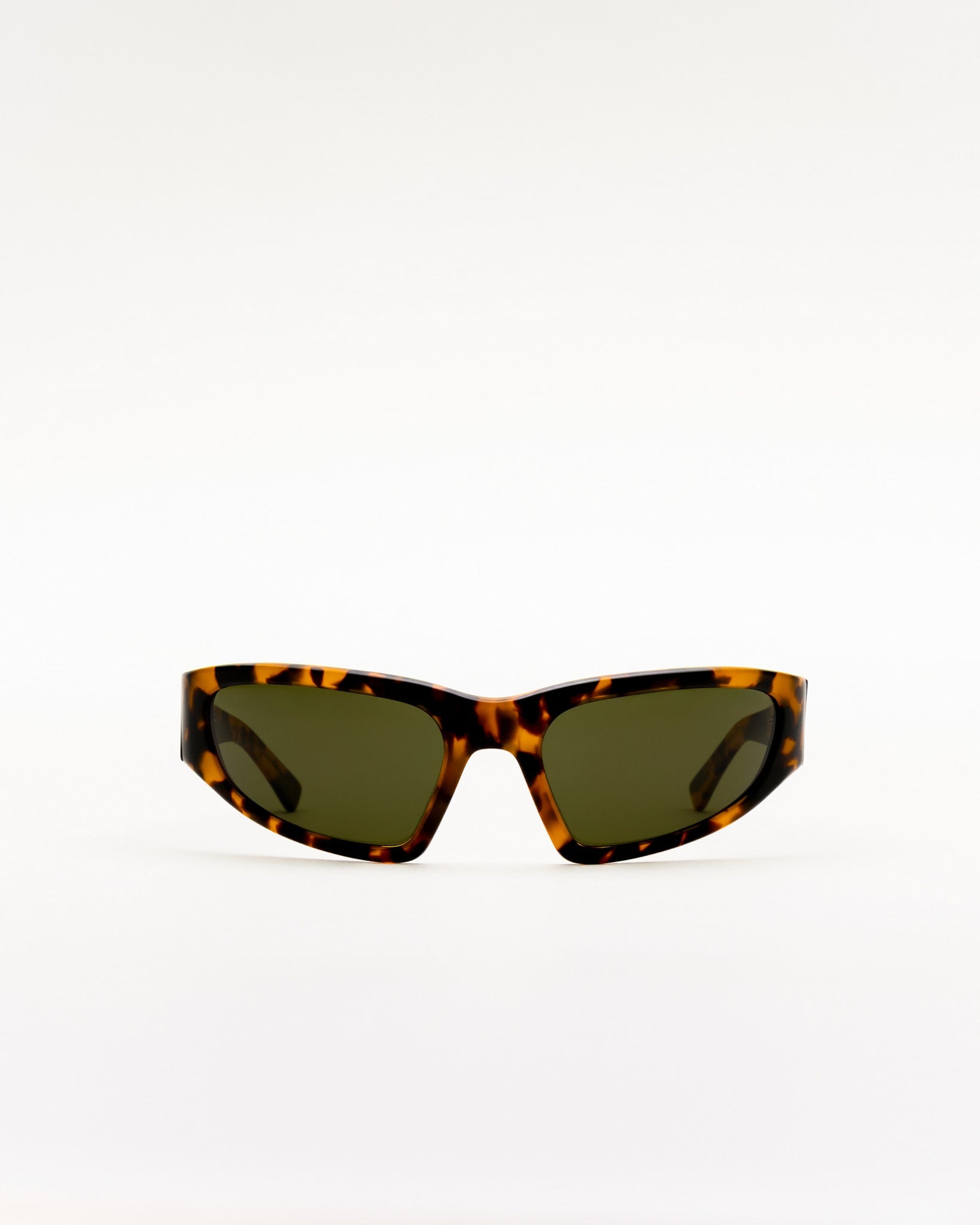 Crow matt Havana - green solid polarized lens – Monokel Eyewear