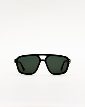 Jet Black - green solid lens