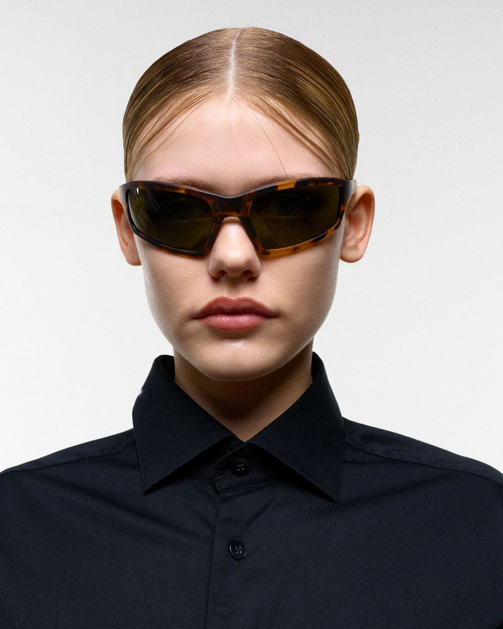 Raven matt Havana - green solid polarized lens
